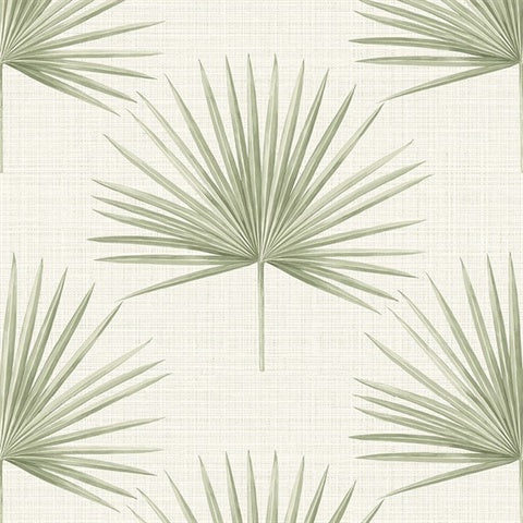 CL20904 Sage Richmond Palm Faux Grasscloth Wallpaper