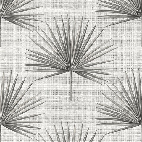 CL20908 Grey Richmond Palm Faux Grasscloth Wallpaper