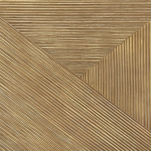 CL21215 Gold Rutland Geometric Faux Wood Wallpaper