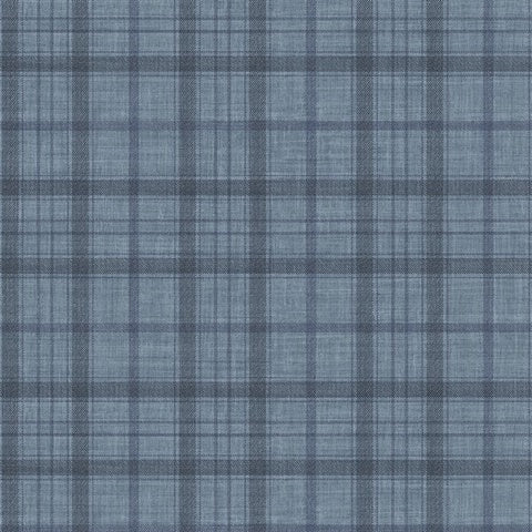 CL21402 Blue Ralph Plaid Wallpaper