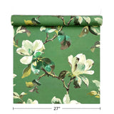 CL31404 Floral green off white magnolia blossoms flowers branches plants Wallpaper rolls