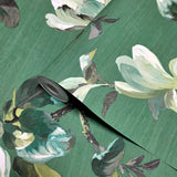 CL31404 Floral green off white magnolia blossoms flowers branches plants Wallpaper rolls