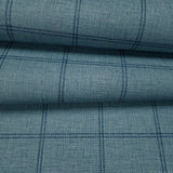CL71302 Soft light blue navy plaid grid square lines faux woven linen fabric wallpaper