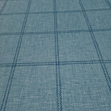 CL71302 Soft light blue navy plaid grid square lines faux woven linen fabric wallpaper