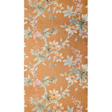 CR20807 Orange copper green tree branches leaves blooming flowers botanical Wallpaper 3D