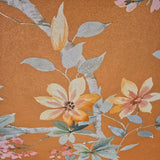 CR20807 Orange copper green tree branches leaves blooming flowers botanical Wallpaper 3D