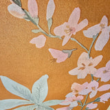 CR20807 Orange copper green tree branches leaves blooming flowers botanical Wallpaper 3D