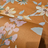 CR20807 Orange copper green tree branches leaves blooming flowers botanical Wallpaper 3D