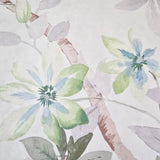 CR20808 Off White green tree branches leaves blooming blue flowers botanical Wallpaper
