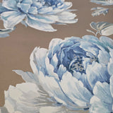 CR21302 Bronze metallic blue floral large peony blossom flowers Biedermeier wallpaper 3D