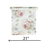 CR21314 Ivory off white pink floral large peony blossom flowers Biedermeier wallpaper 3D

