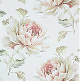 CR21314 Ivory off white pink floral large peony blossom flowers Biedermeier wallpaper 3D
