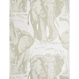 CR22100 Flocking velvet Textured ivory beige off white safari elephant wallpaper roll 3D
