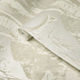 CR22100 Flocking velvet Textured ivory beige off white safari elephant wallpaper roll 3D
