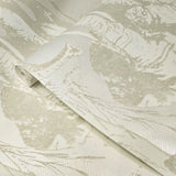 CR22100 Flocking velvet Textured ivory beige off white safari elephant wallpaper roll 3D
