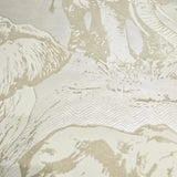 CR22100 Flocking velvet Textured ivory beige off white safari elephant wallpaper roll 3D

