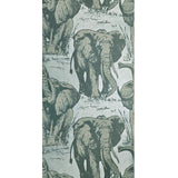 CR22102 Flocking velvet Textured steel blue metallic gray safari elephant wallpaper roll