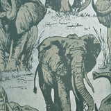 CR22102 Flocking velvet Textured steel blue metallic gray safari elephant wallpaper roll