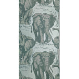 CR22102 Flocking velvet Textured steel blue metallic gray safari elephant wallpaper roll