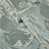 CR22102 Flocking velvet Textured steel blue metallic gray safari elephant wallpaper roll