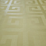 CR33406 Geometric brass beige gold metallic flocked greek key textured geo wallpaper 3D
