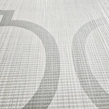 CR34400 Trellis gray tan white textured faux stitched woven fabric geo ogee wallpaper 3D
