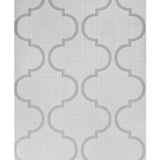 CR34400 Trellis gray tan white textured faux stitched woven fabric geo ogee wallpaper 3D
