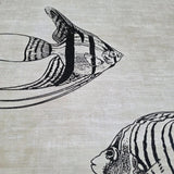 CR70300 Soft beige cream black marine tropical reef fish coastal Nautical Wallpaper roll