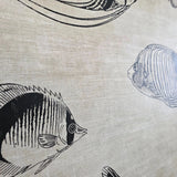 CR70300 Soft beige cream black marine tropical reef fish coastal Nautical Wallpaper roll