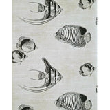 CR70300 Soft beige cream black marine tropical reef fish coastal Nautical Wallpaper roll