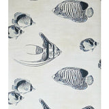 CR70312 Navy blue soft beige cream marine tropical reef fish coastal Nautical Wallpaper