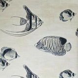 CR70312 Navy blue soft beige cream marine tropical reef fish coastal Nautical Wallpaper
