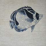 CR70312 Navy blue soft beige cream marine tropical reef fish coastal Nautical Wallpaper