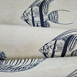 CR70312 Navy blue soft beige cream marine tropical reef fish coastal Nautical Wallpaper