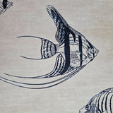 CR70312 Navy blue soft beige cream marine tropical reef fish coastal Nautical Wallpaper