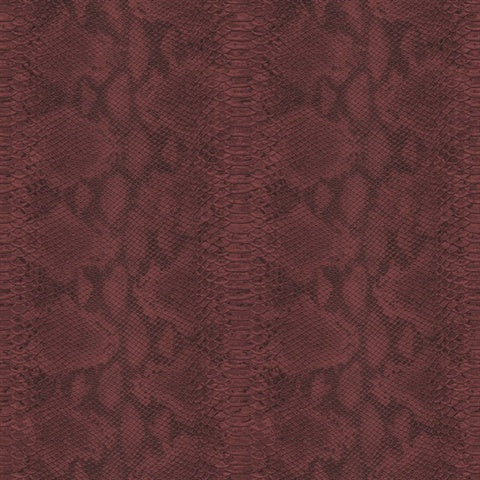 CR80401 Dark Red Snakeskin Wallpaper