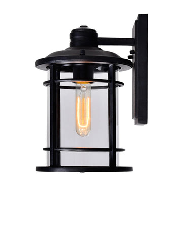 0096W7-1-101 Belmont 1 Light Outdoor Black Wall Lantern