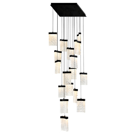 1587P24-17-101 Lava Integrated LED Black Chandelier