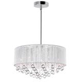 5006P22C-R(W) Water Drop 9 Light Drum Shade Chandelier With Chrome Finish