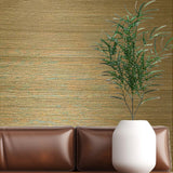 2972-86119 Caihon Bronze gold metallic natural Sisal Grasscloth Modern Wallpaper