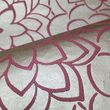 10390 Champagne brass metallic pink big lowers Sculptured Surfaces textured wallpaper