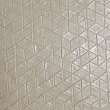 M50006 Champagne gold metallic geometric square triangle tiles line textured Wallpaper