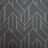 WM37369101 Charcoal gray gold metallic geometric rhombus shapes modern geo Wallpaper 3D