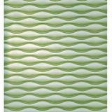 WM3170401 Contemporary wave lines green Modern Wallpaper roll 3D wavy illusion