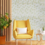 Z77500 Cream Off White olive eucalyptus trail leaves faux fabric textured Wallpaper 3D