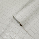 Z80031 Crocodile Animal beige tan cream faux skin alligator leather textured wallpaper