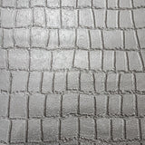 Z80034 Crocodile faux skin gray silver metallic alligator leather textured wallpaper 3D