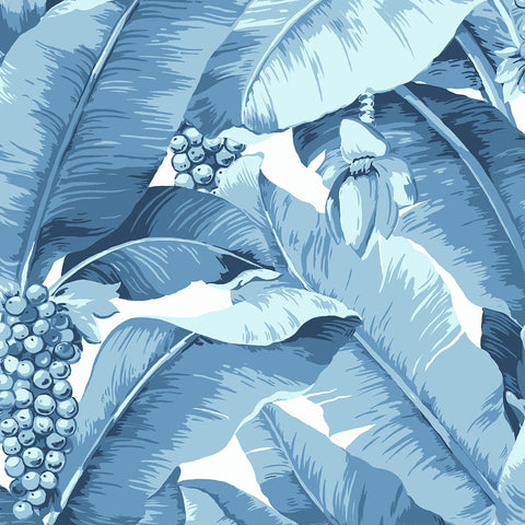 DB10102 Paradisio Palm Blue White Wallpaper