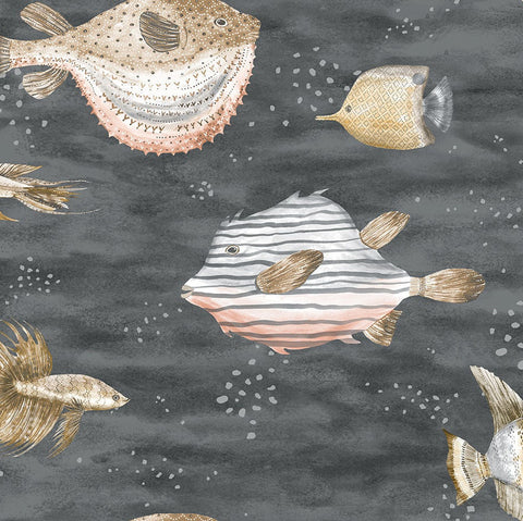 DB10200 Oceanna Charcoal Wallpaper 