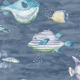 DB10202 Oceanna Navy Wallpaper